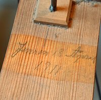 Steinway mod. O de 1911 - date • signature et date sur la châssis de clavier