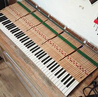 Pleyel 2 1909 - clavier terminé • Après rectification des touches déformées, clavier préparé pour remise en place dans le piano.