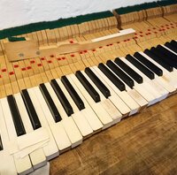 Pleyel modèle 9 - clavier, préparation des ivoires • nombreux revêtements cassés