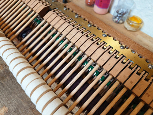 Pleyel 3bis de 1890 - préparation des marteaux